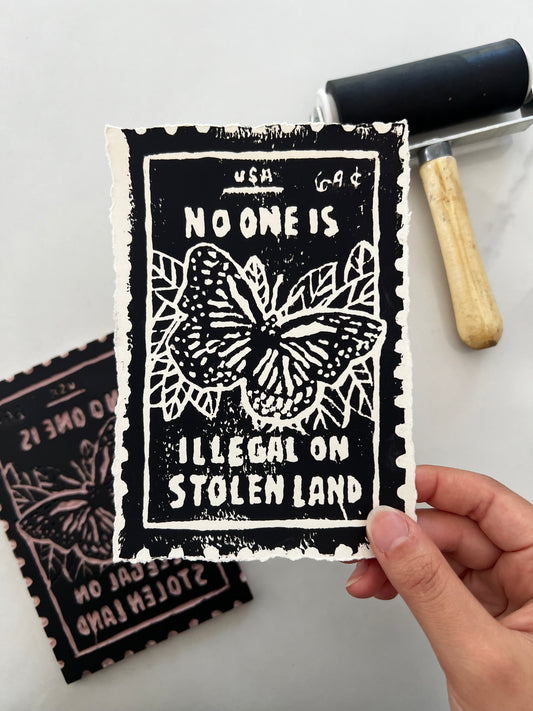 Anti-Ice Handmade Linocut Print